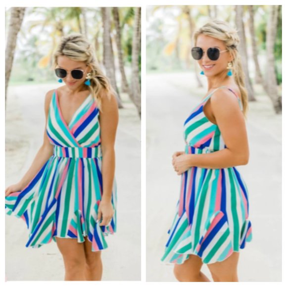 Maybe It Was Magic Rainbow Striped Dress - Picture 3 of 5